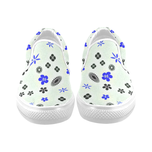 floral twist 416D Women's Unusual Slip-on Canvas Shoes (Model 019)