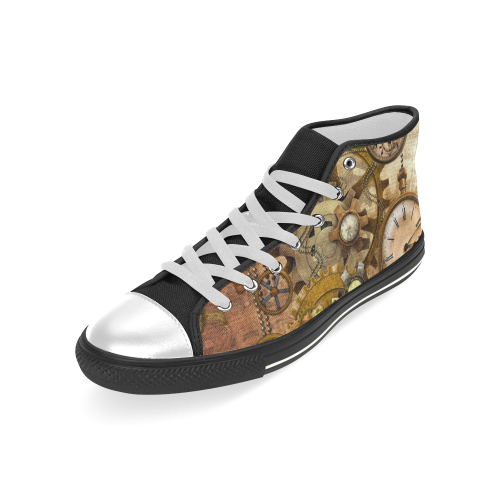 steampunk Men’s Classic High Top Canvas Shoes (Model 017)