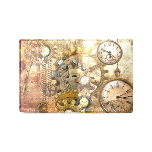 steampunk Men's Leather Wallet (Model 1612)