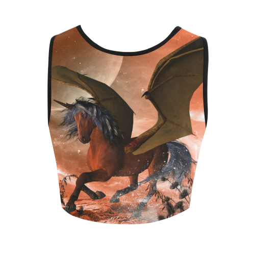 The dark unicorn Women's Crop Top (Model T42)