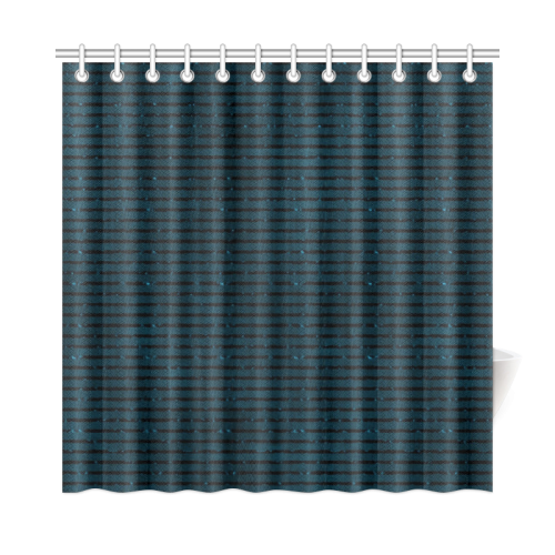 Turquoise Glitter Stripe Shower Curtain 72"x72"