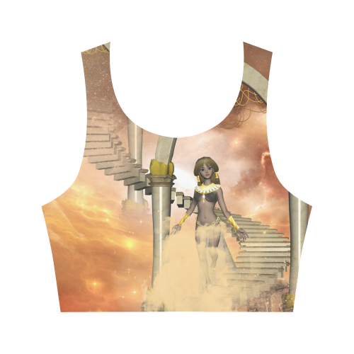 In the sky Women's Crop Top (Model T42)