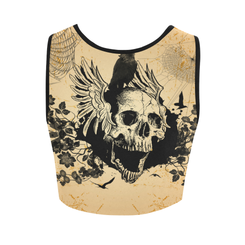 Awesome skull Women's Crop Top (Model T42)