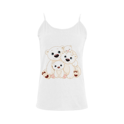 Big Polar bear family Women's Spaghetti Top (USA Size) (Model T34)