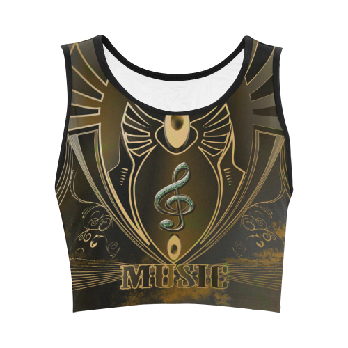 Music, clef Women's Crop Top (Model T42)