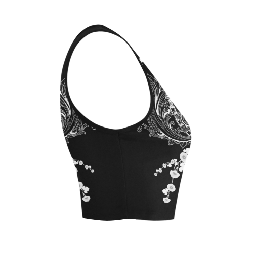 Crow in black and white Women's Crop Top (Model T42)