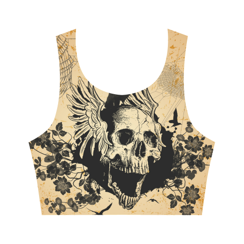 Awesome skull Women's Crop Top (Model T42)