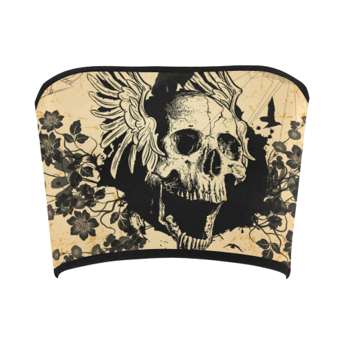 Skull with flowers Bandeau Top