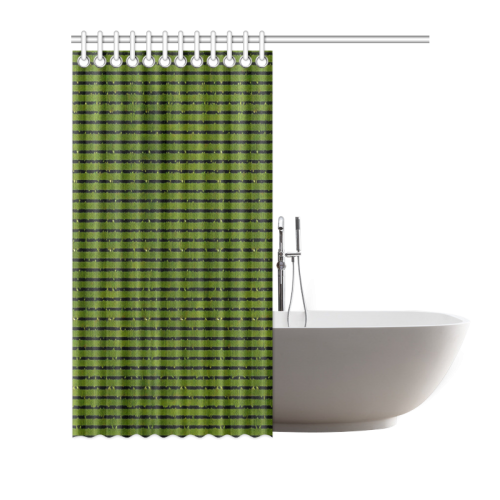 Green Glitter Stripe Shower Curtain 72"x72"