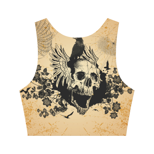 Awesome skull Women's Crop Top (Model T42)