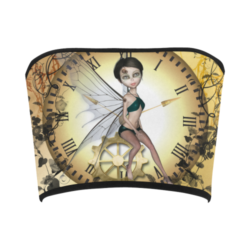 Steampunk, cute fairy, clocks and gears Bandeau Top