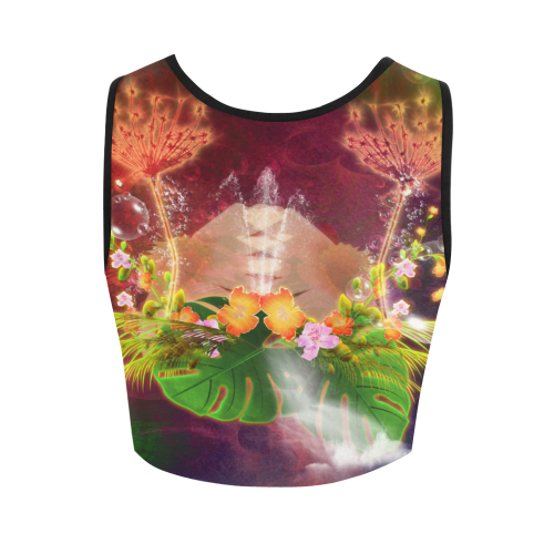 Glowing flowers Women's Crop Top (Model T42)