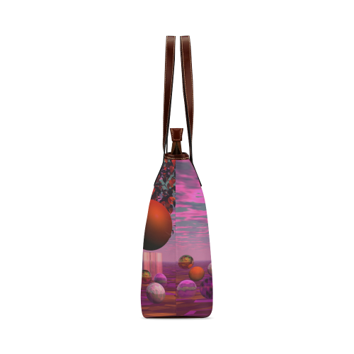 Bittersweet Opinion, Abstract Raspberry Maple Tree Shoulder Tote Bag (Model 1646)