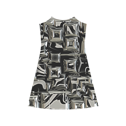 black and silver Metal art Alcestis Slip Dress (Model D05)