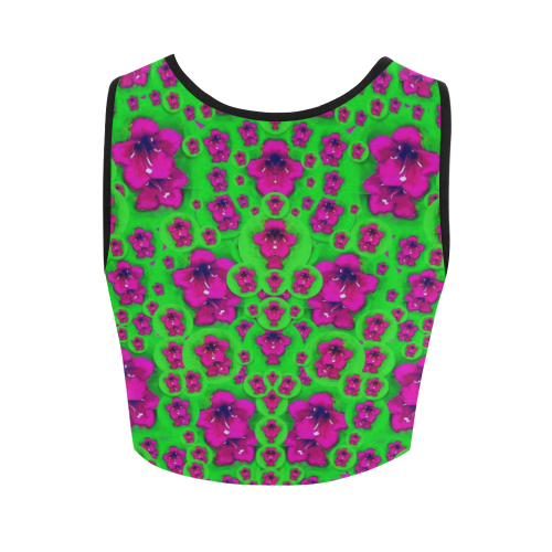 Fantasy Valentine in floral love and peace time Women's Crop Top (Model T42)