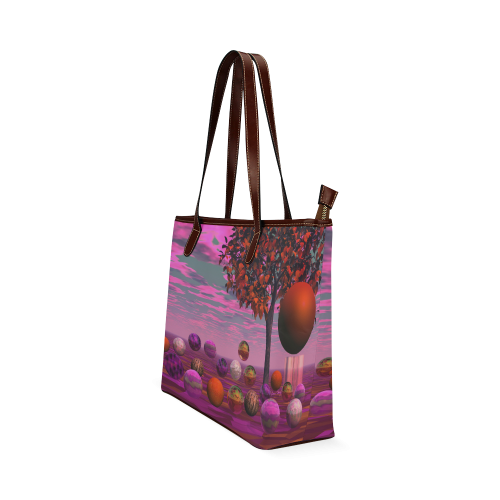 Bittersweet Opinion, Abstract Raspberry Maple Tree Shoulder Tote Bag (Model 1646)