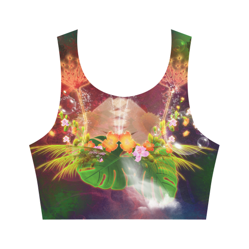 Glowing flowers Women's Crop Top (Model T42)