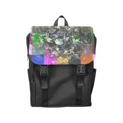 Foliage Patchwork #13 - Jera Nour Black Casual Shoulders Backpack (Model 1623)