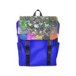 Foliage Patchwork #13 - Jera Nour Black Blue Casual Shoulders Backpack (Model 1623)