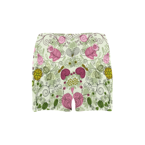 doodle flowers Briseis Skinny Shorts (Model L04)