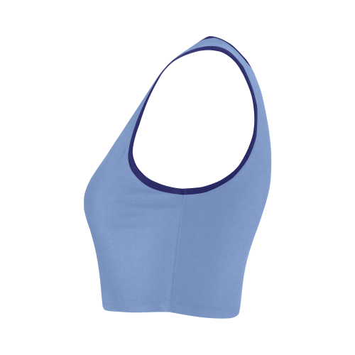 Cornflower Blue Color Accent Women's Crop Top (Model T42)