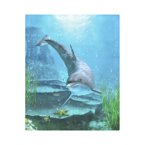 A proud dolphin swims in the ocean Duvet Cover 86"x70" ( All-over-print)