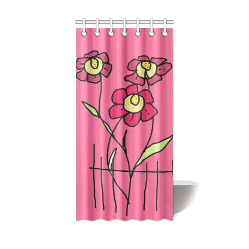 Flowers behind a fence Shower Curtain 36"x72"