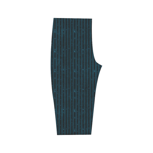 Turquoise Glitter Stripe Hestia Cropped Leggings (Model L03)