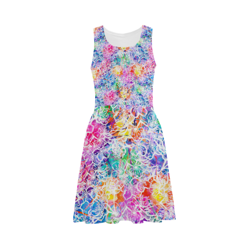 vibrant flower watercolor Atalanta Sundress (Model D04)