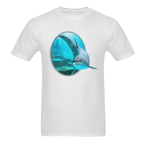 A proud dolphin swims in the ocean Men's T-Shirt in USA Size (Two Sides Printing)