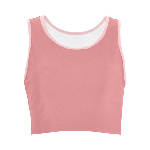 Strawberry Ice Color Accent Women's Crop Top (Model T42)