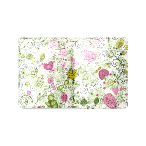 doodle flowers Men's Leather Wallet (Model 1612)