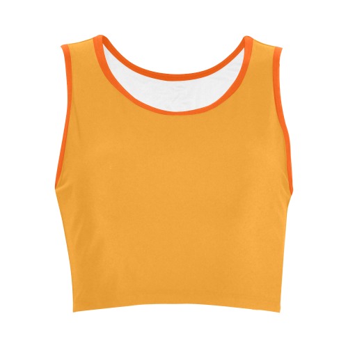 Radiant Yellow Color Accent Women's Crop Top (Model T42)