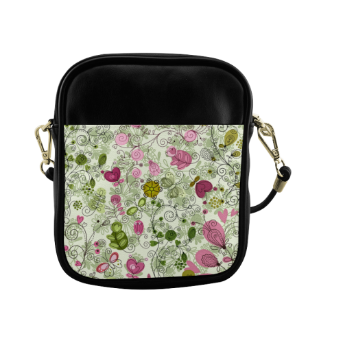 doodle flowers Sling Bag (Model 1627)