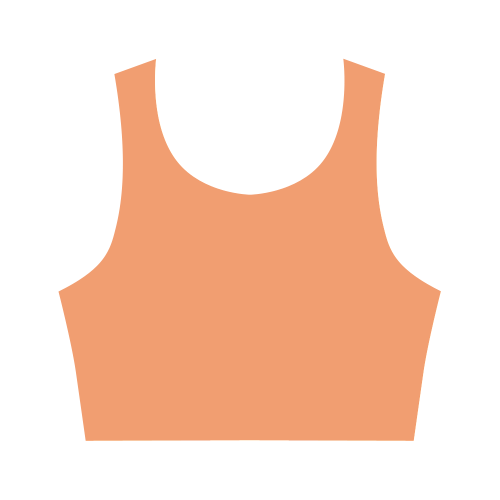 Tangerine Color Accent Women's Crop Top (Model T42)