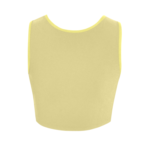 Custard Color Accent Women's Crop Top (Model T42)