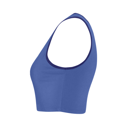 Dazzling Blue Color Accent Women's Crop Top (Model T42)