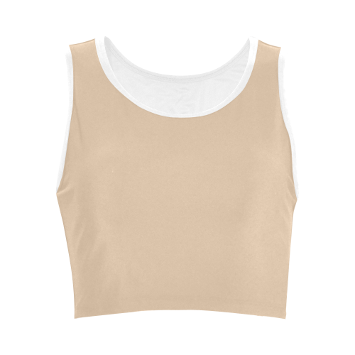 Apricot Illusion Color Accent Women's Crop Top (Model T42)