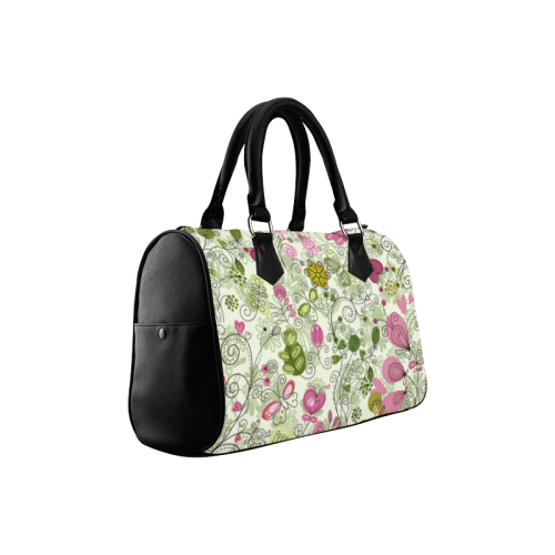 doodle flowers Boston Handbag (Model 1621)