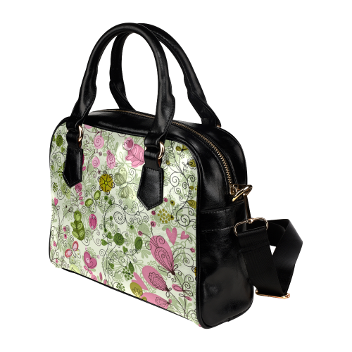 doodle flowers Shoulder Handbag (Model 1634)