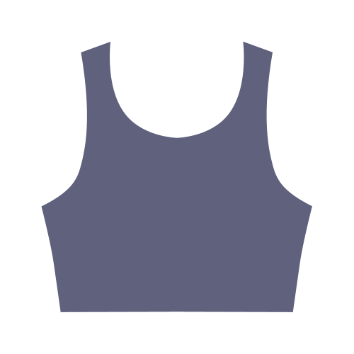 Deep Cobalt Color Accent Women's Crop Top (Model T42)