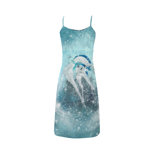 Snowflake Unicorn Alcestis Slip Dress (Model D05)