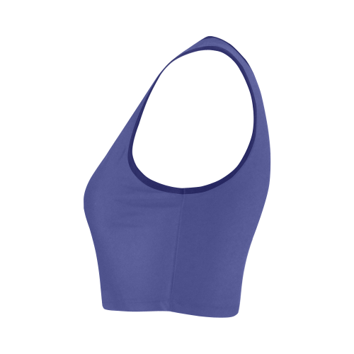 Royal Blue Color Accent Women's Crop Top (Model T42)