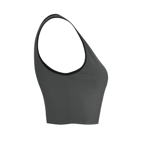 Pirate Black Color Accent Women's Crop Top (Model T42)