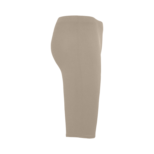 Champagne Beige Color Accent Hestia Cropped Leggings (Model L03)