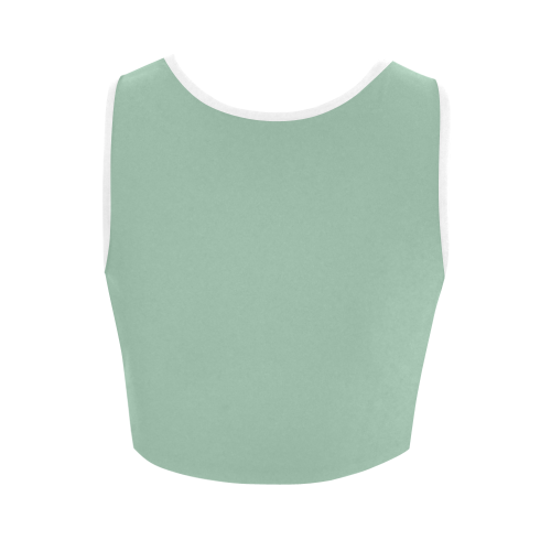 Grayed Jade Color Accent Women's Crop Top (Model T42)