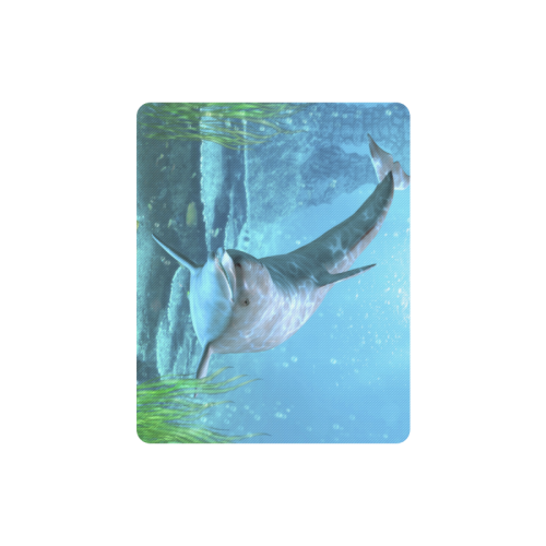 A proud dolphin swims in the ocean Rectangle Mousepad