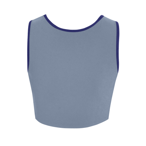 Country Blue Color Accent Women's Crop Top (Model T42)