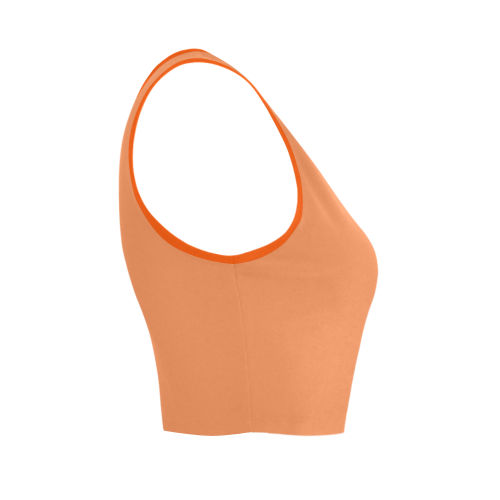 Tangerine Color Accent Women's Crop Top (Model T42)
