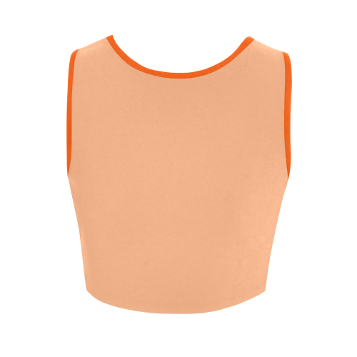 Peach Cobbler Color Accent Women's Crop Top (Model T42)